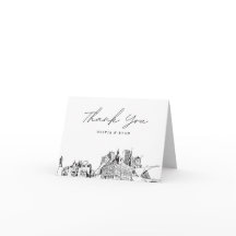 Milwaukee Skyline Sketch Blank Tackkort