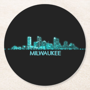 Milwaukee Skyline Underlägg Papper Rund