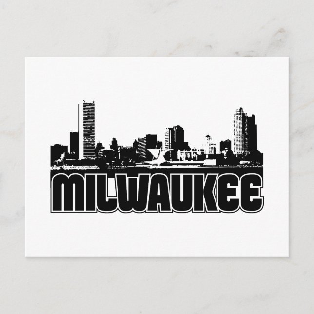 Milwaukee Stadssiluett Vykort (Framsida)