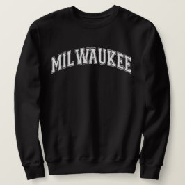 MILWAUKEE Universiteten-Stil Sweater America Colle Lång Ärmad Tröja