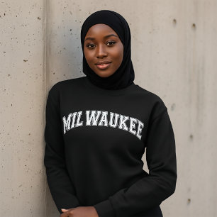 MILWAUKEE Universitetstilvant Tröja Amerika Colleg Lång Ärmad Tröja