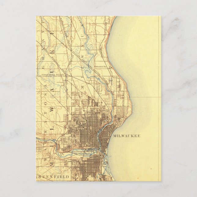 Milwaukee Vintage Karta Vykort (Framsida)