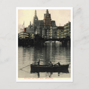 Milwaukee WI, City Hall Pabst Byggnad 1908 Vykort