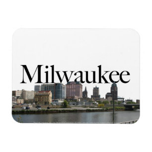 Milwaukee WI-horisont med Milwaukee i himmlen Magnet