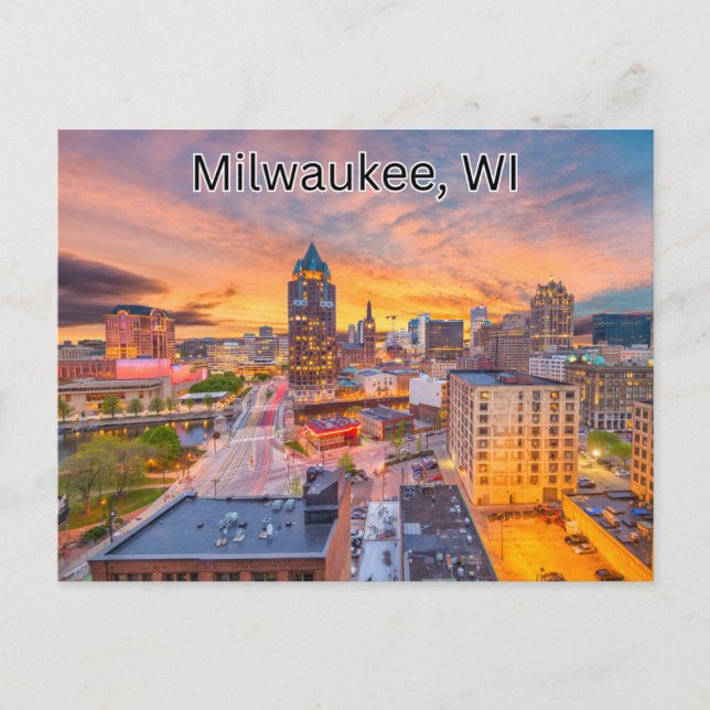 Milwaukee WI Postcard Travel Vykort (Framsida)