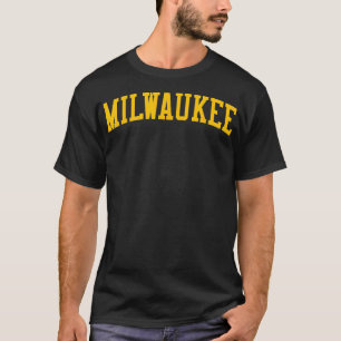 Milwaukee WI Varsity Stil Brew City Throwback Yel T Shirt