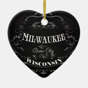 Milwaukee Wisconsin - brygdstad Julgransprydnad Keramik