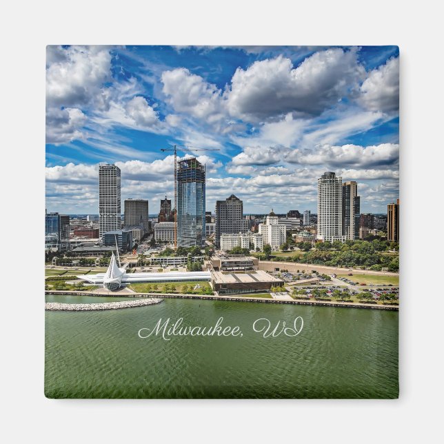 Milwaukee, Wisconsin cityscape-fotografi, Magnet (Framsidan)