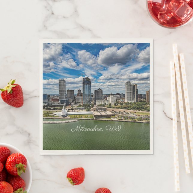 Milwaukee, Wisconsin cityscape-fotografi, Pappersservett (Insitu)