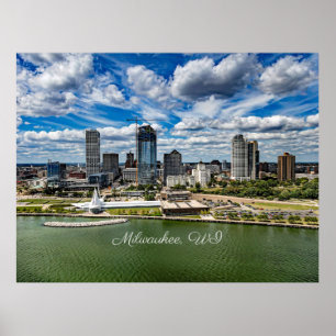 Milwaukee, Wisconsin cityscape-fotografi, Poster