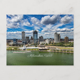 Milwaukee, Wisconsin cityscape-fotografi, Vykort
