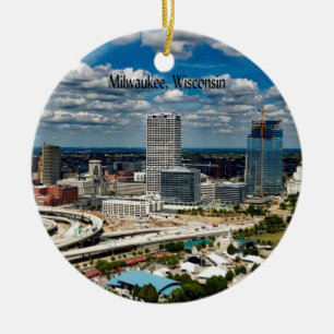 Milwaukee, Wisconsin cityscape Julgransprydnad Keramik