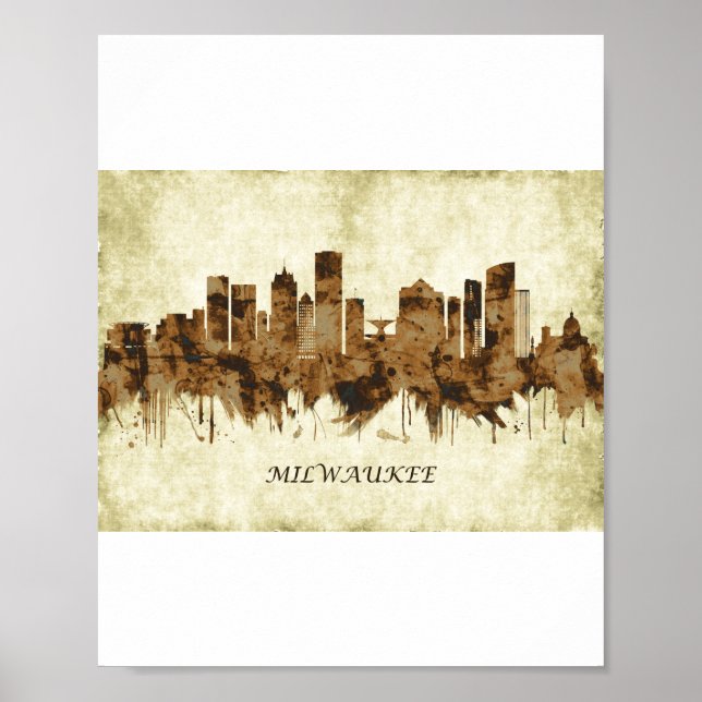 Milwaukee Wisconsin Cityscape Poster (Framsidan)