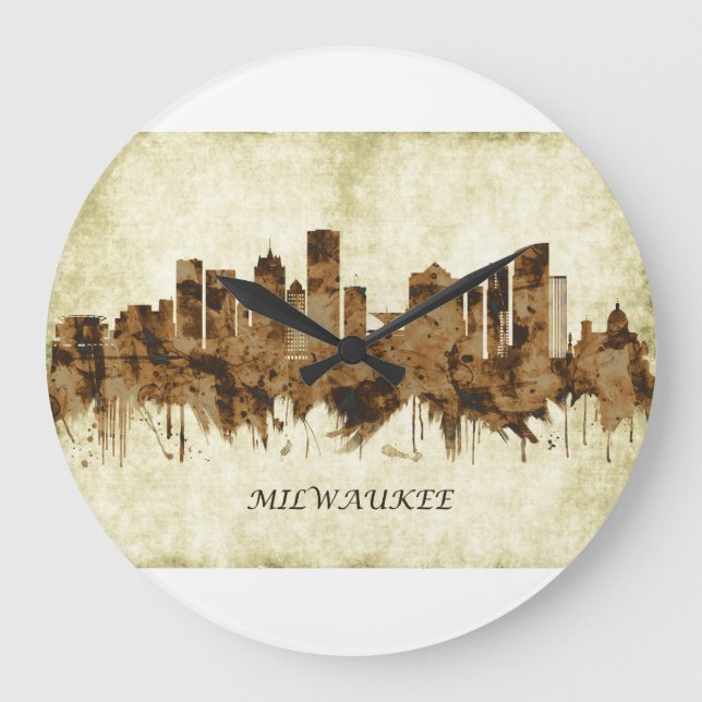 Milwaukee Wisconsin Cityscape Stor Klocka (Framsida)