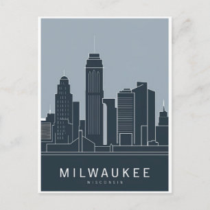 Milwaukee Wisconsin, Cityscape Vykort