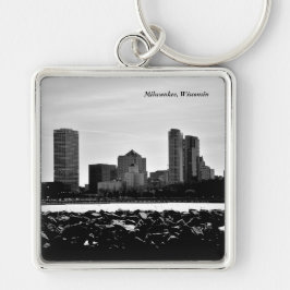 Milwaukee Wisconsin Fyrkantig Silverfärgad Nyckelring