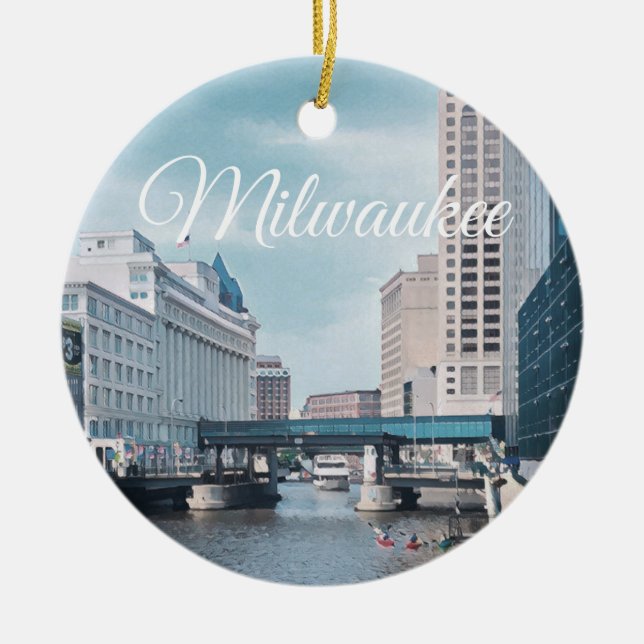 Milwaukee Wisconsin Julgransprydnad Keramik (Framsidan)