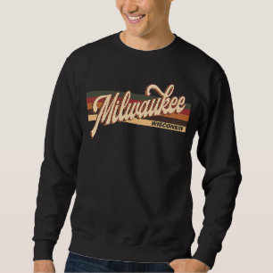 Milwaukee Wisconsin Retro 1970's 80'S Stil Lång Ärmad Tröja