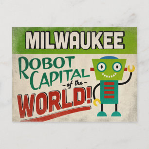 Milwaukee Wisconsin Robot - Lustig Vintage Vykort