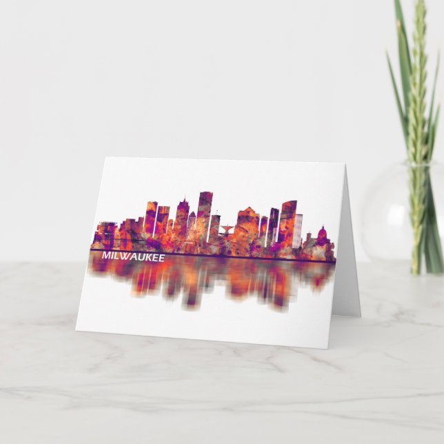 Milwaukee Wisconsin skyline Helgkort (Framsida)