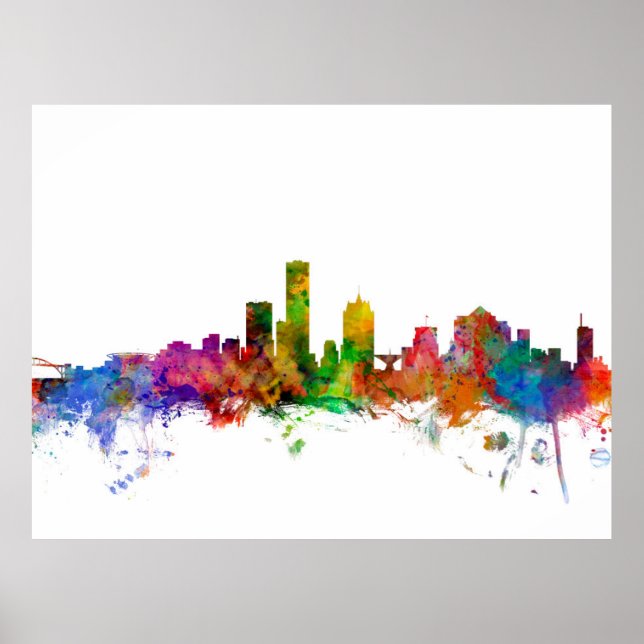 Milwaukee Wisconsin Skyline Poster (Framsidan)