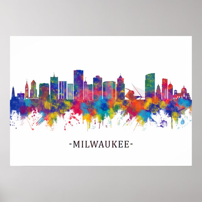 Milwaukee Wisconsin Skyline Poster (Framsidan)