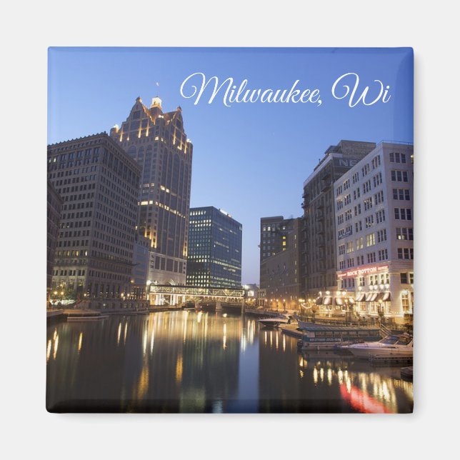 Milwaukee, Wisconsin Souvenir Keepsaké Magnet (Framsidan)