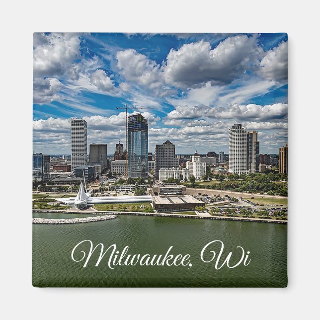 Milwaukee, Wisconsin Souvenir Keepsaké Magnet (Framsidan)