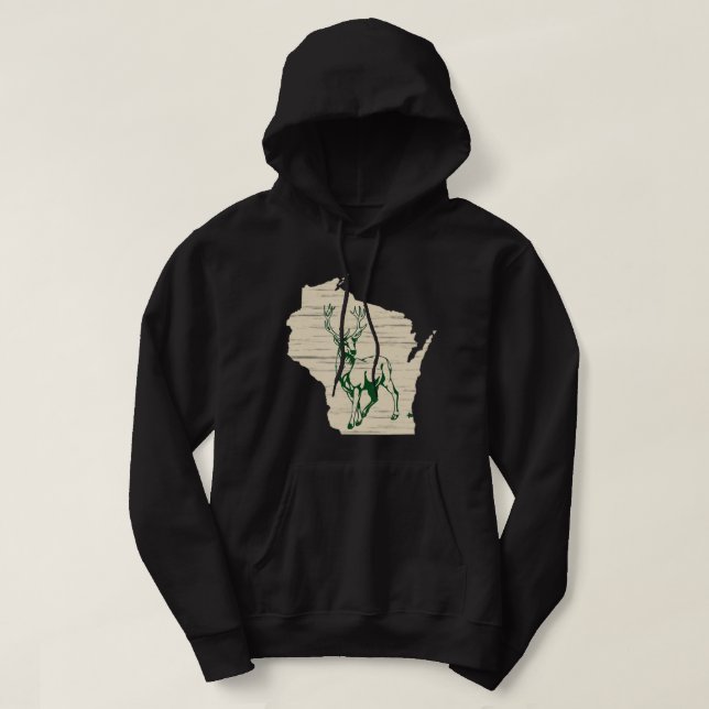 Milwaukee Wisconsin Star Grönt Stoic Buck Hoodie (Design framsida)