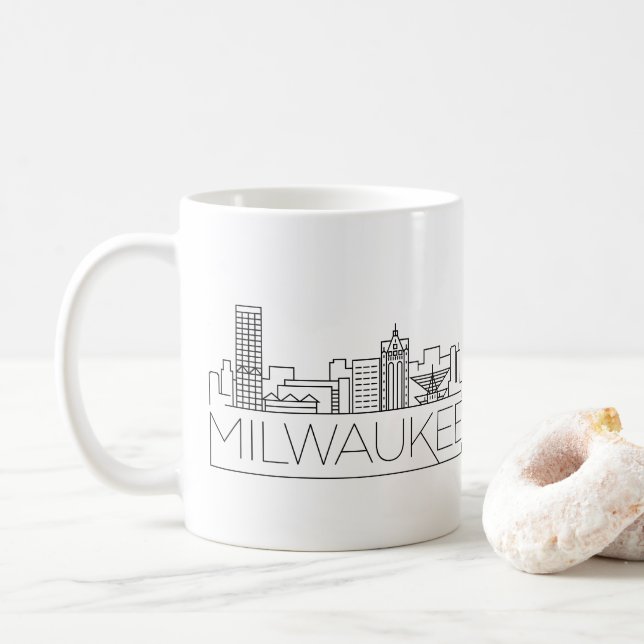Milwaukee, Wisconsin Stylized Skyline Kaffemugg (Med munk)