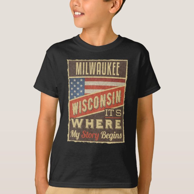 Milwaukee Wisconsin T Shirt (Framsida)
