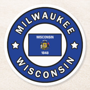 Milwaukee Wisconsin Underlägg Papper Rund