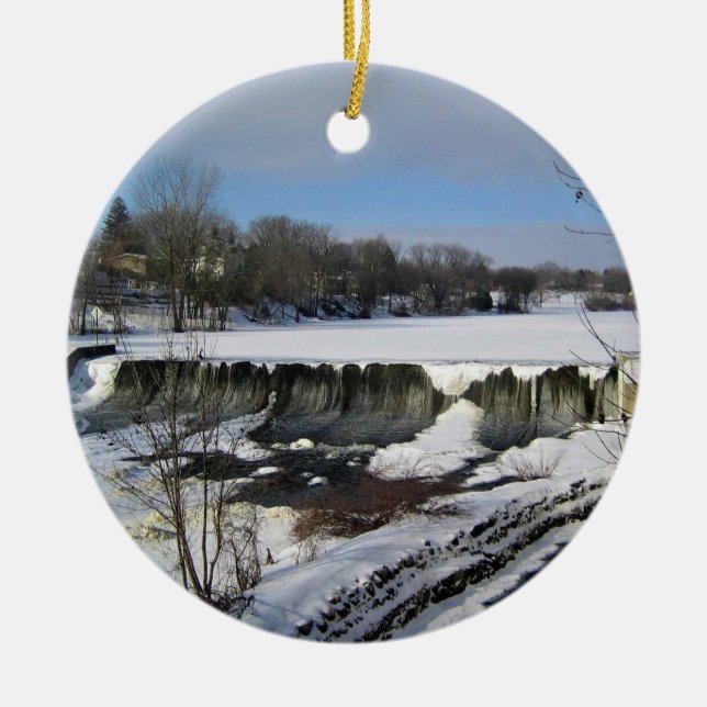 Milwaukeefloden, West Bend, Wisconsin Julgransprydnad Keramik (Framsidan)