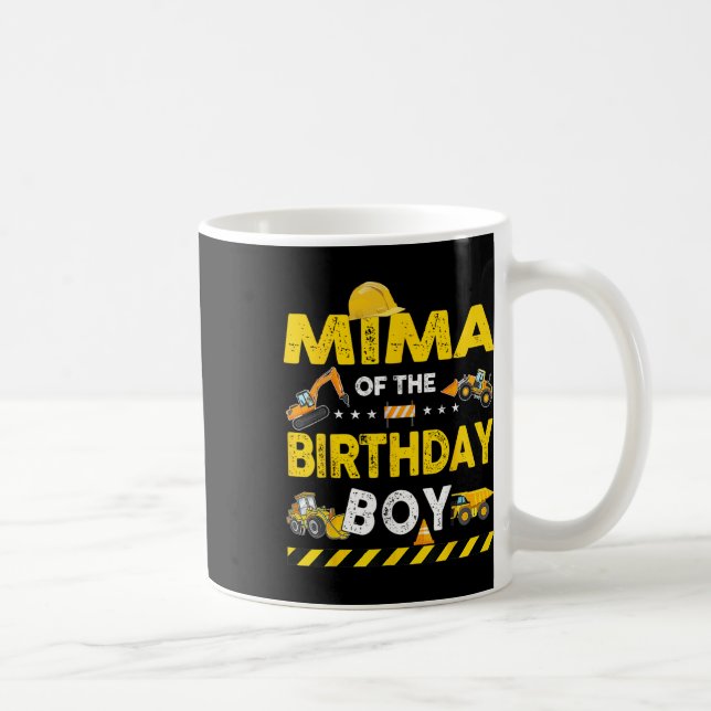 Mima of the Birthday Boy Construction Worker Birth Kaffemugg (Höger)