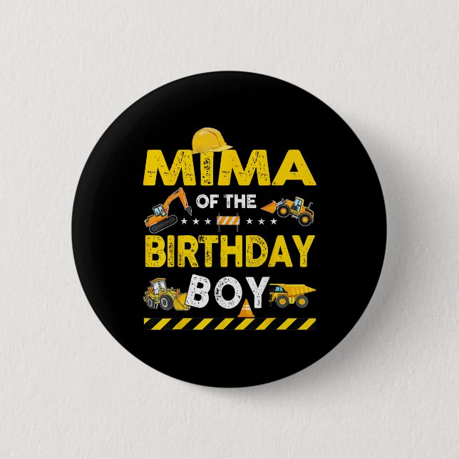 Mima of the Birthday Boy Construction Worker Birth Knapp (Framsida)