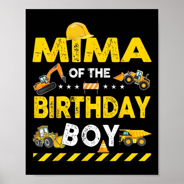 Mima of the Birthday Boy Construction Worker Birth Poster (Framsidan)