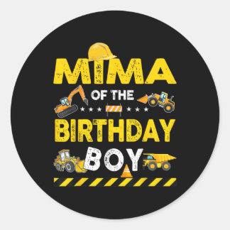 Mima of the Birthday Boy Construction Worker Birth Runt Klistermärke
