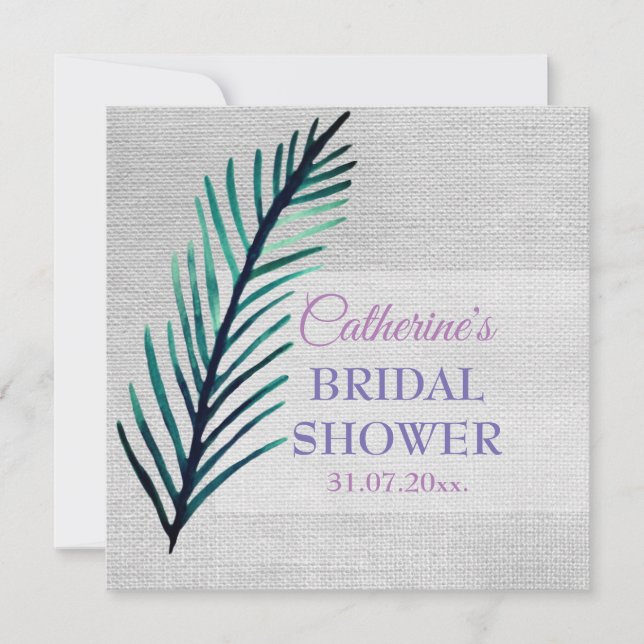 Mimal , Plant , Rustic Bridesmaid Bröllop Card Inbjudningar (Framsida)