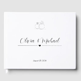 Mimalist Elegant Script Classic Bröllop Gästböcker