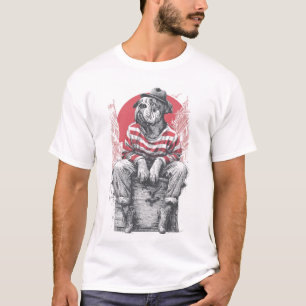 Mimande Mastiff � Tyst Rolig Hund T Shirt