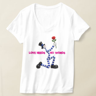 Mimartist med blåa ränder och röd ros 3D-konst T Shirt