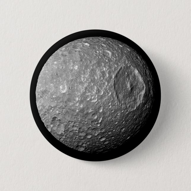 Mimas månen av Saturn från det Cassini rymdskepp Knapp (Framsida)