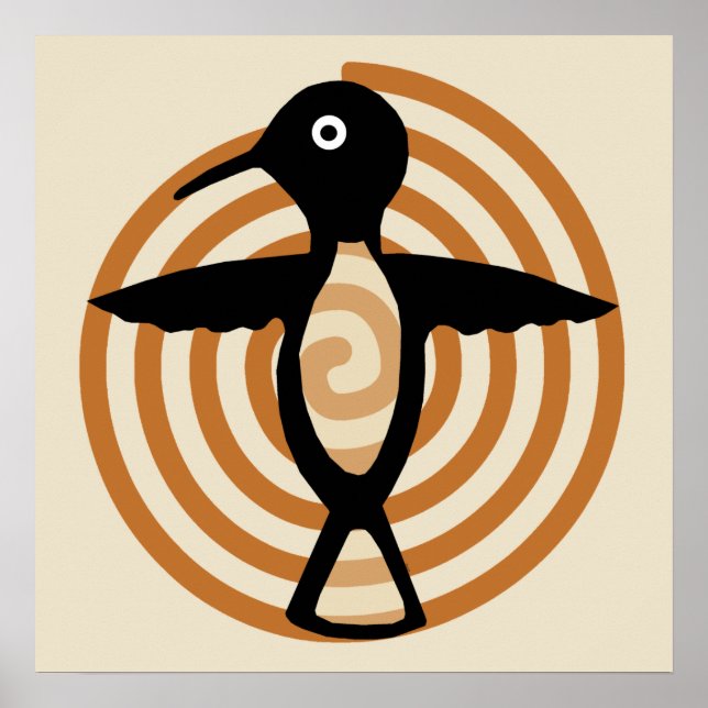 Mimbres Bird Art Poster (Framsidan)