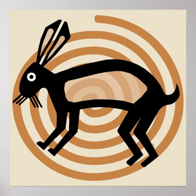 Mimbres Rabbit Art Poster (Framsidan)