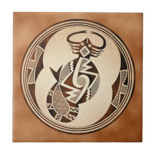 Mimbres Scorpion-Orm-Fisk Kakelplatta