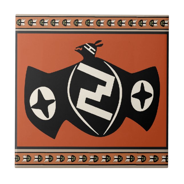 Mimbres-stammens fladdermus kakelplatta (Framsidan)