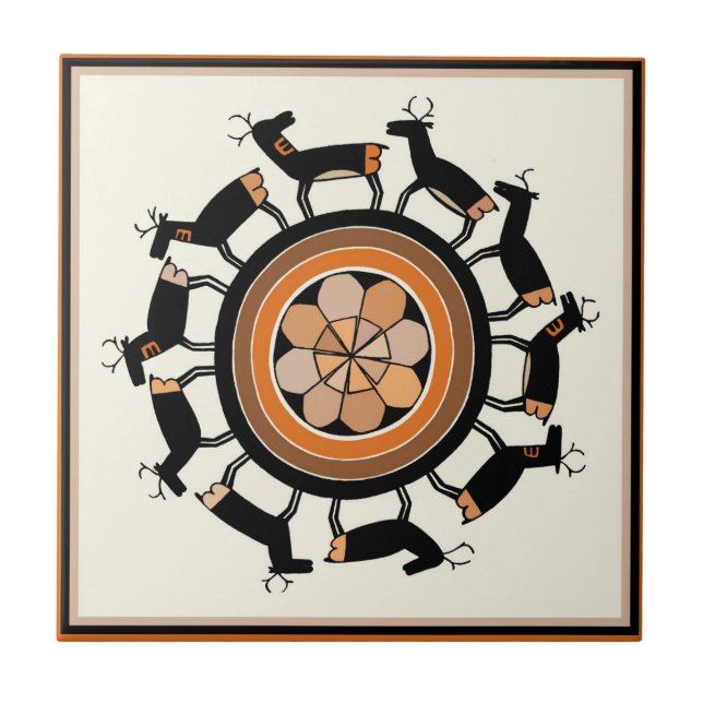 Mimbres-stammens hjortritual kakelplatta (Framsidan)