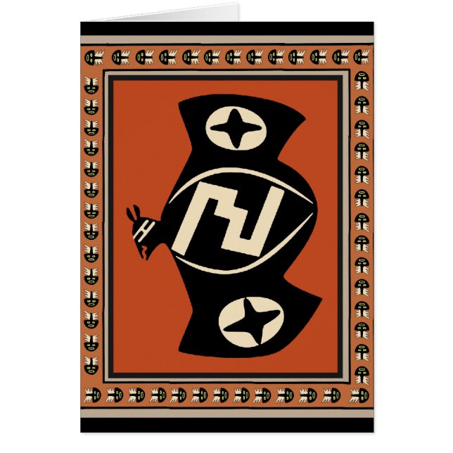Mimbres Tribal Fladdermus Hälsningskort (Framsidan)
