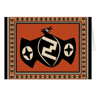 Mimbres Tribal Fladdermus Hälsningskort