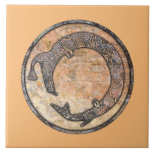 Mimbres Vatten Serpent Talking Canyons, New mexico Kakelplatta